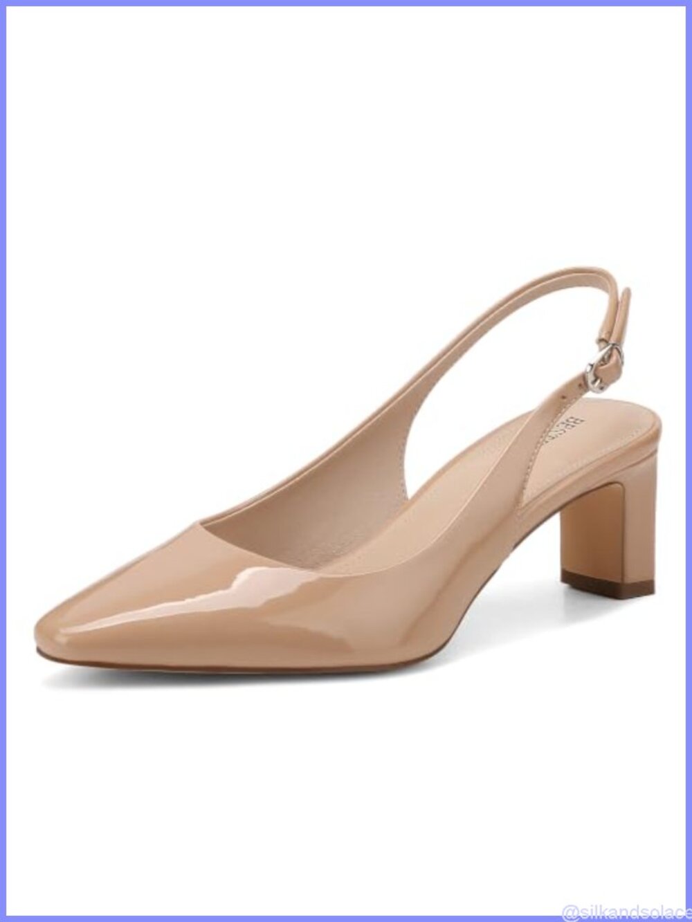 Block Heel Slingback Pumps Closed Toe 2.2 Inch Heels Comfortable Work